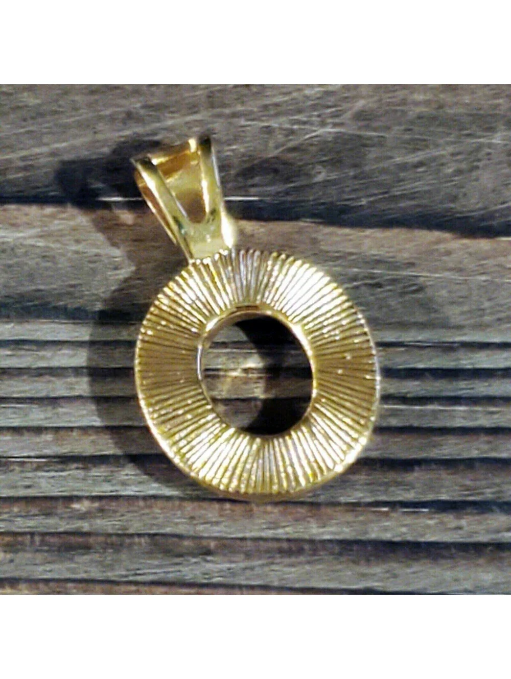 Gold 14K Plated Brass Fancy Dotted 12x10mm Oval Cabochon Pendant Setting